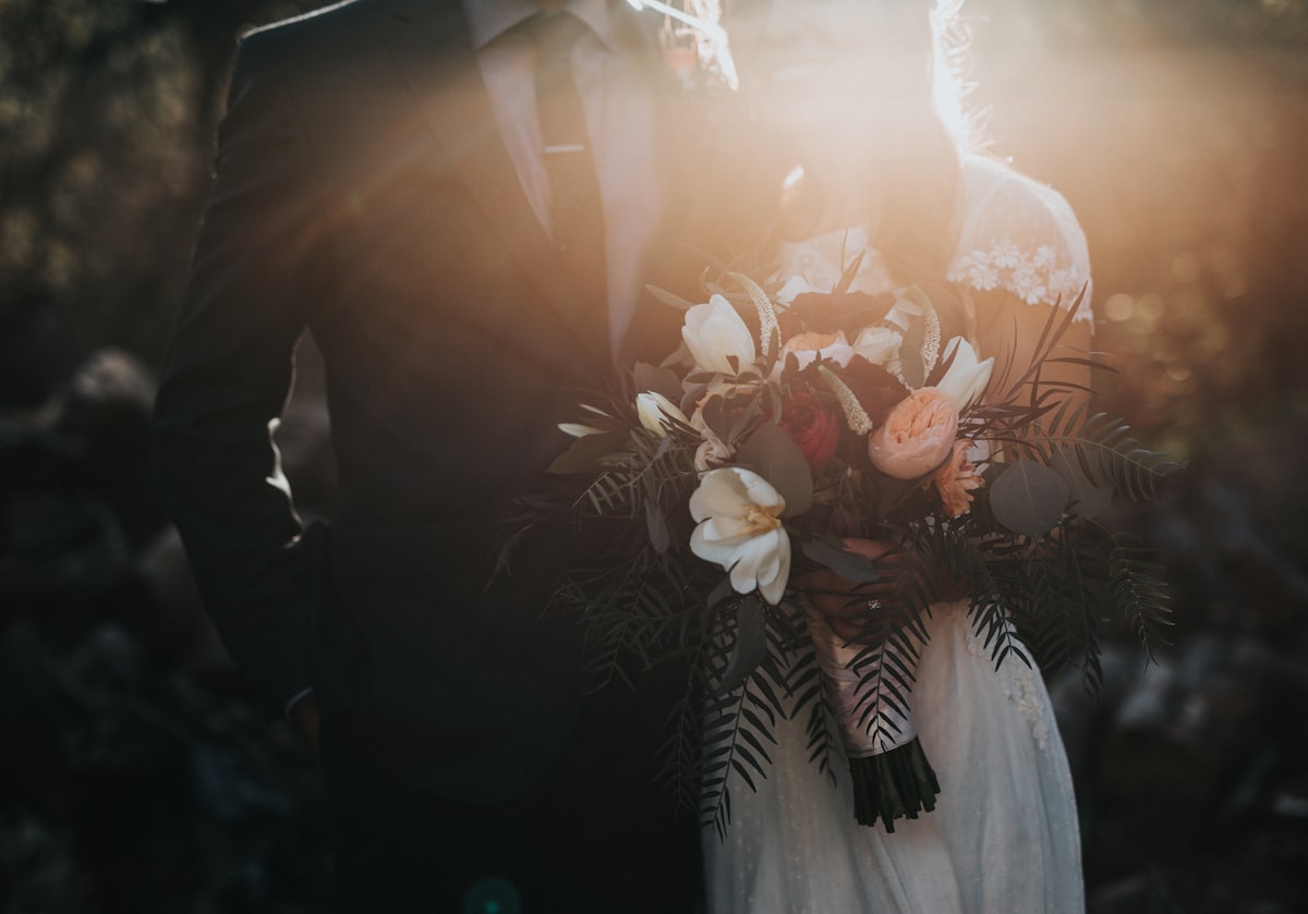 Bride and groom at their wedding ceremony